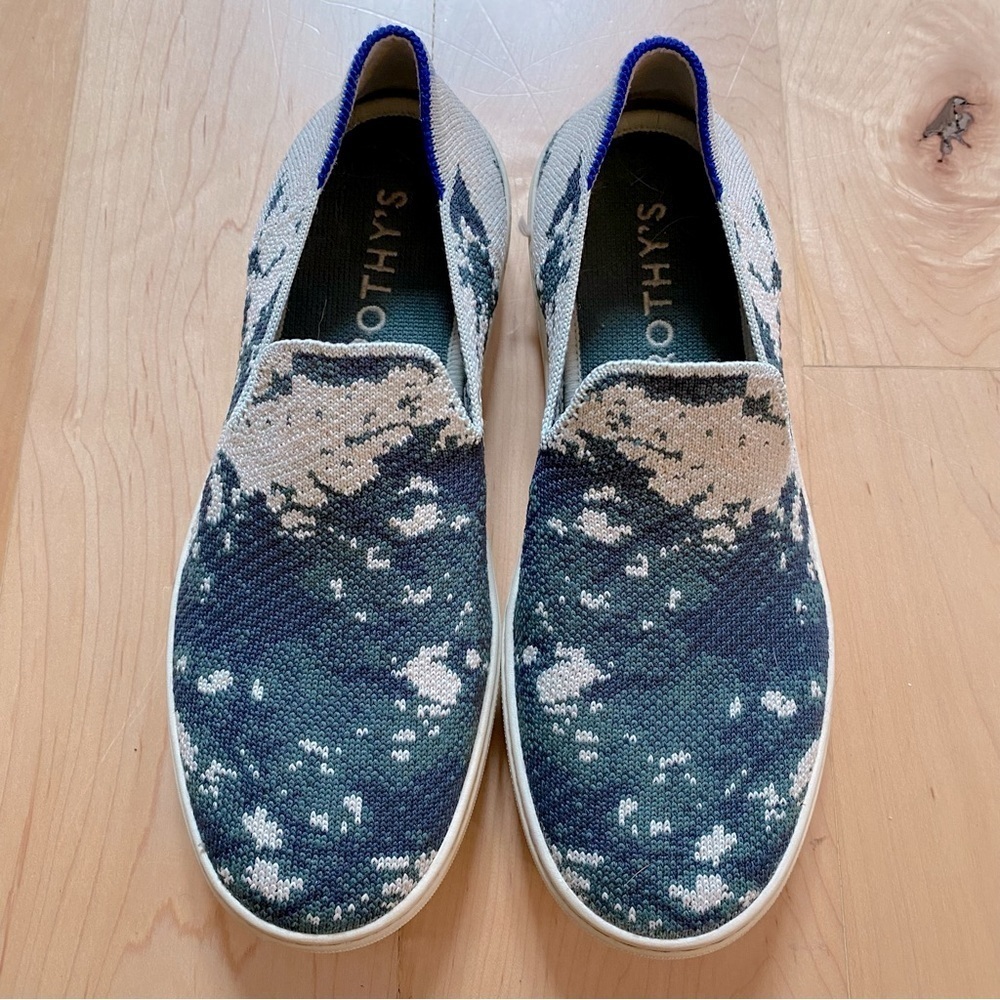 Rothy’s Sea Green Shibori Original Slip On Sneaker